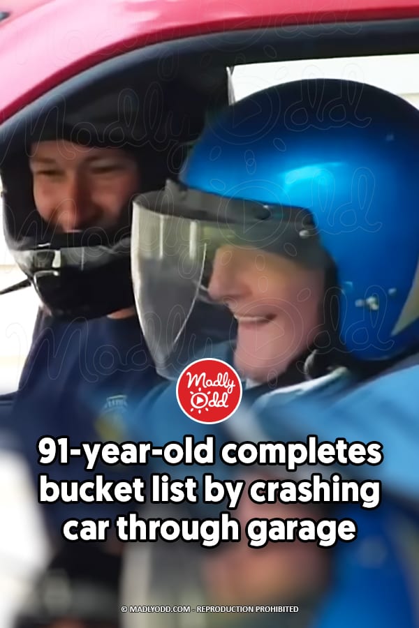 91-year-old completes bucket list by crashing car through garage