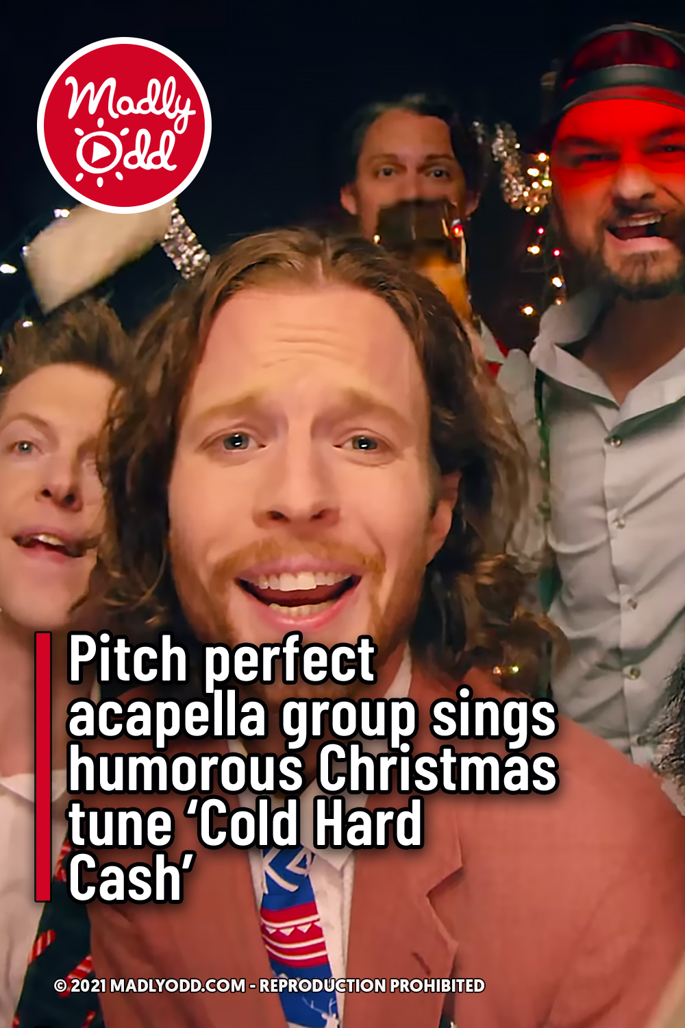 Pitch perfect acapella group sings humorous Christmas tune ‘Cold Hard Cash’