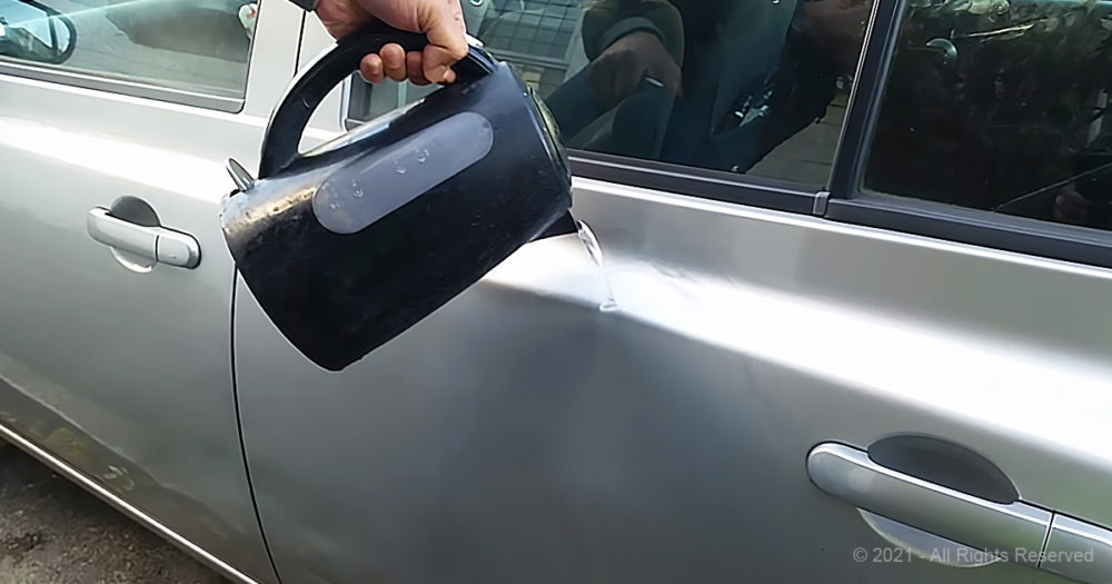Here’s a fantastic trick to get rid of dents, so your car can look like