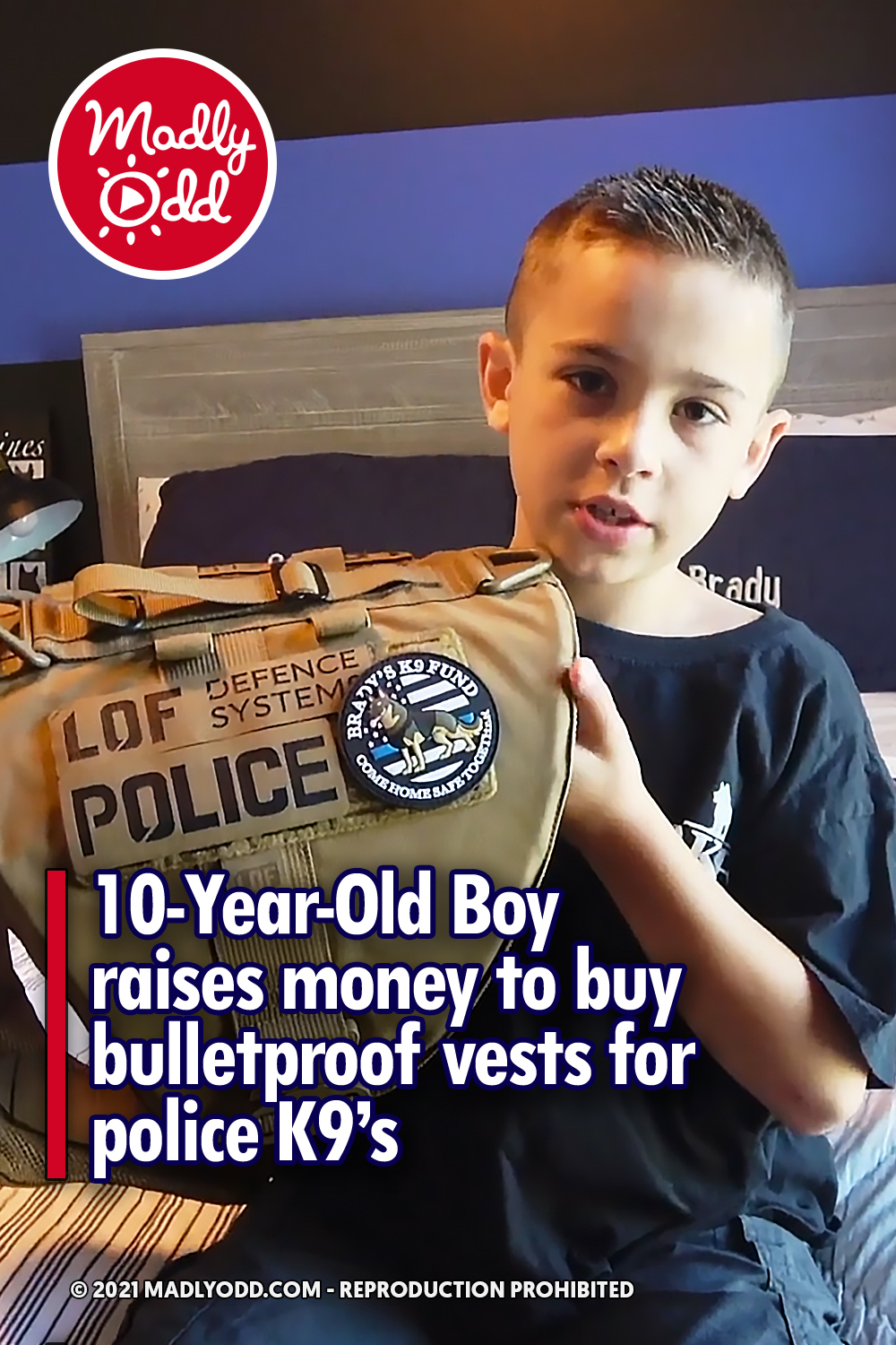 10-Year-Old Boy raises money to buy bulletproof vests for police K9’s