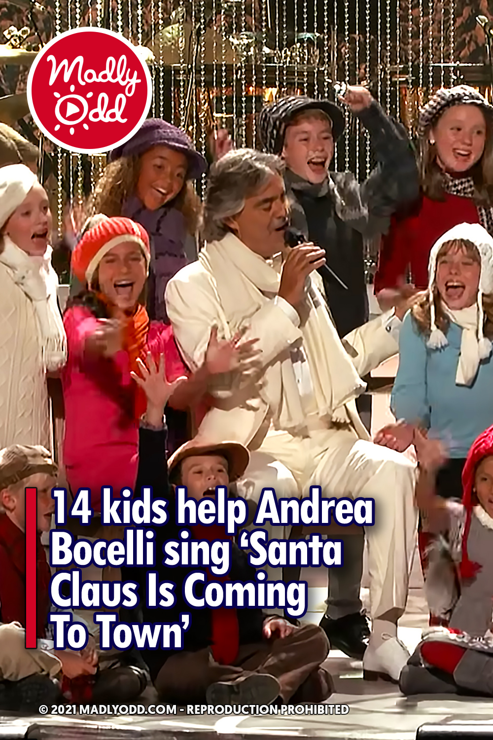 14 kids help Andrea Bocelli sing ‘Santa Claus Is Coming To Town’