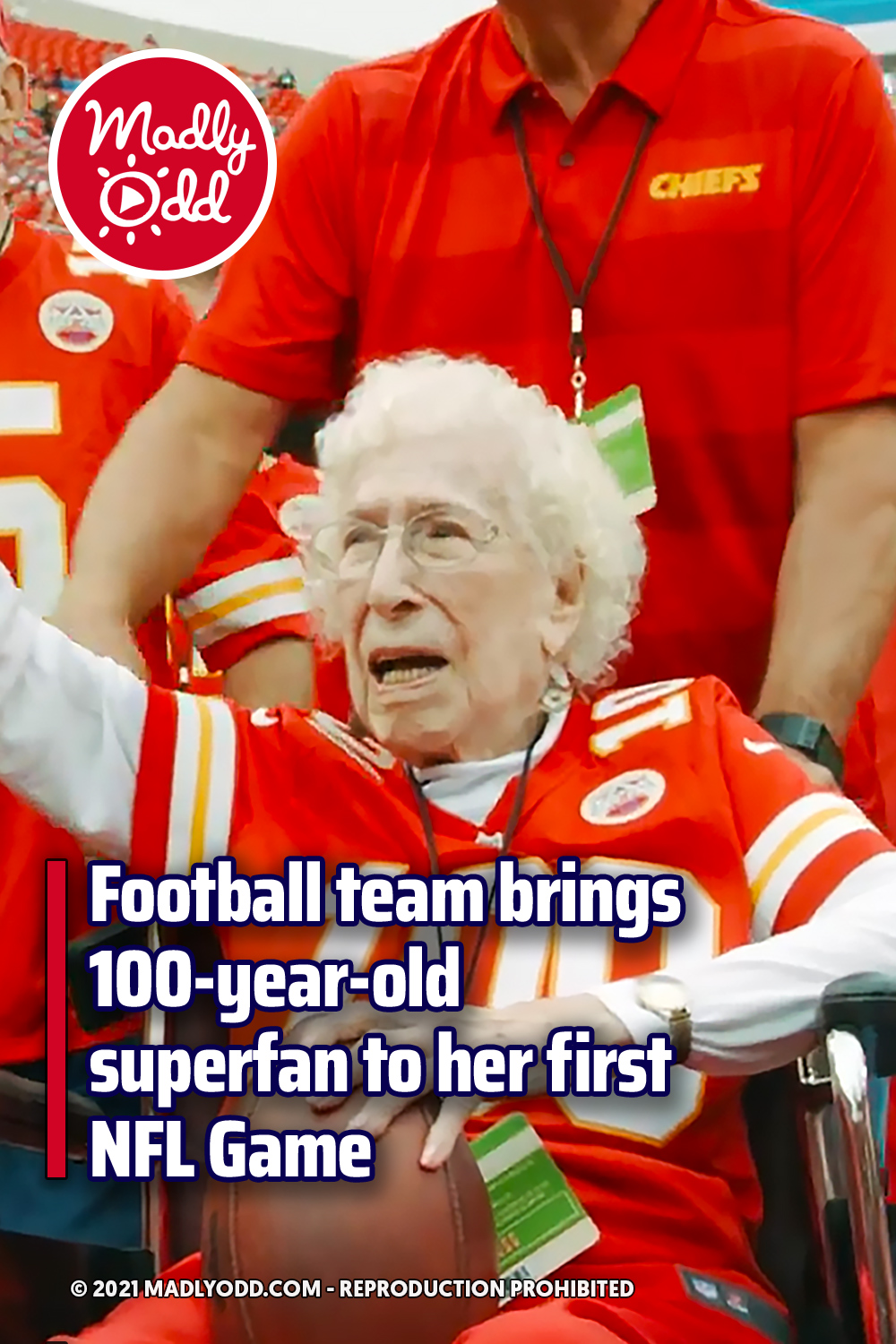 Football team brings 100-year-old superfan to her first NFL Game