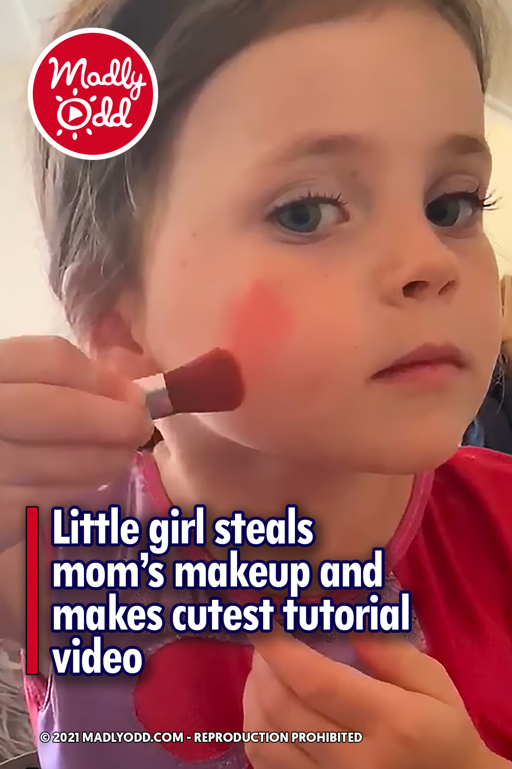 Little girl steals mom’s makeup and makes cutest tutorial video