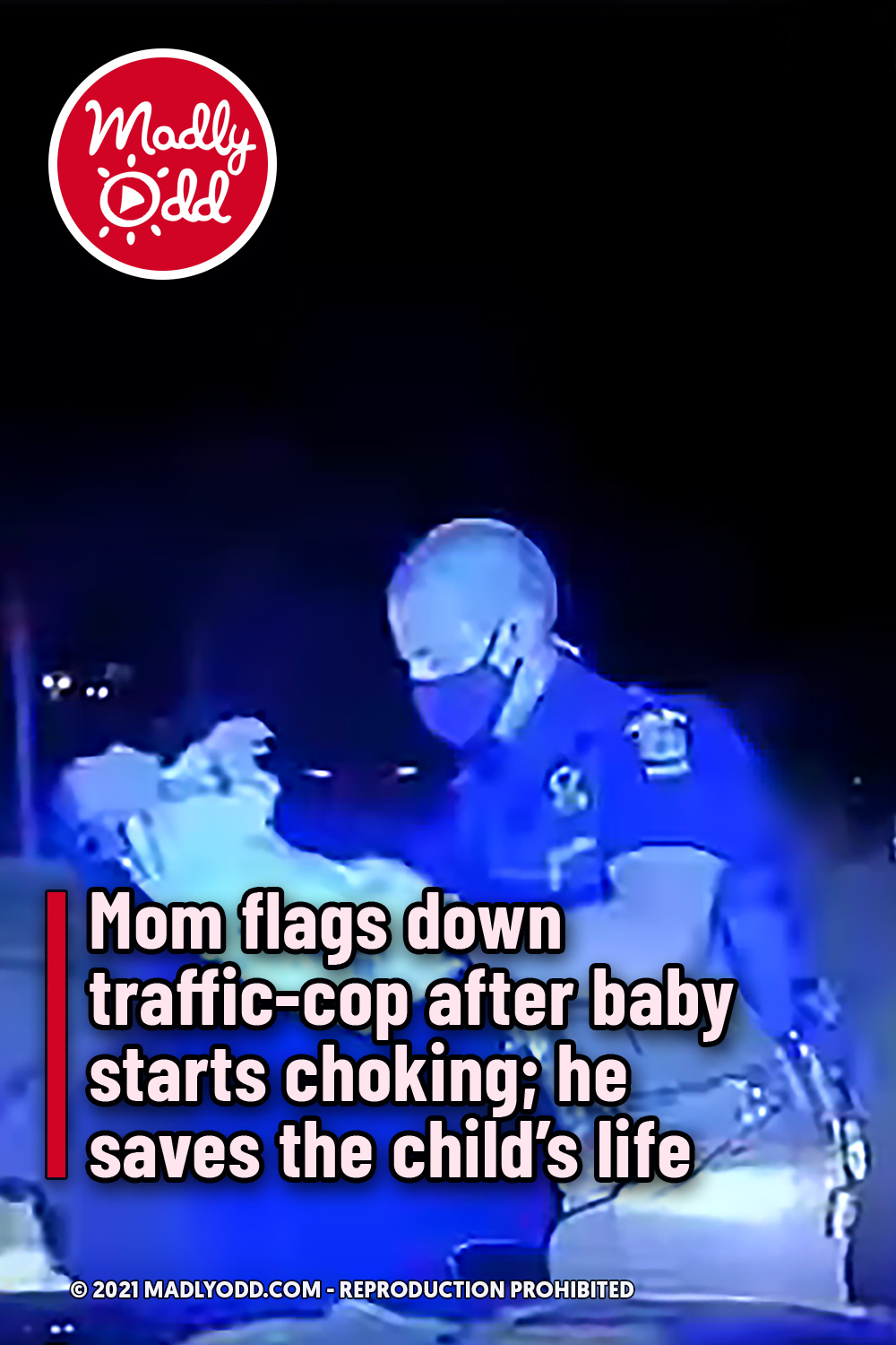 Mom flags down traffic-cop after baby starts choking; he saves the child’s life