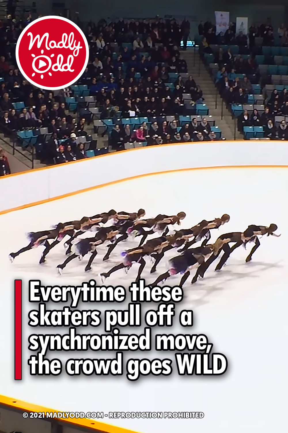 Everytime these skaters pull off a synchronized move, the crowd goes WILD