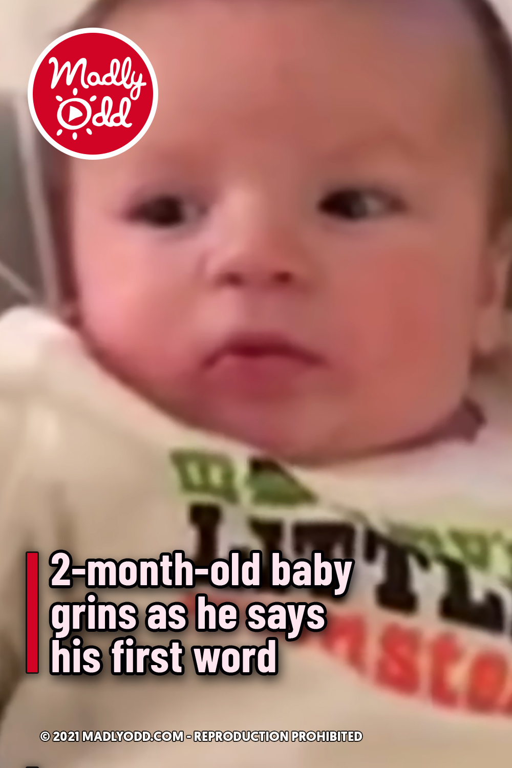 2-month-old baby grins as he says his first word