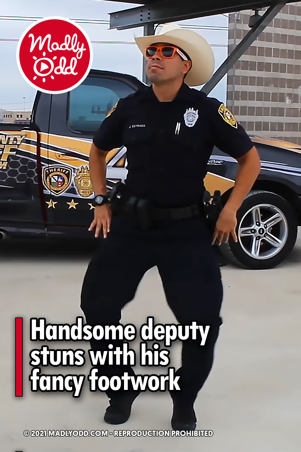 Handsome deputy stuns with his fancy footwork