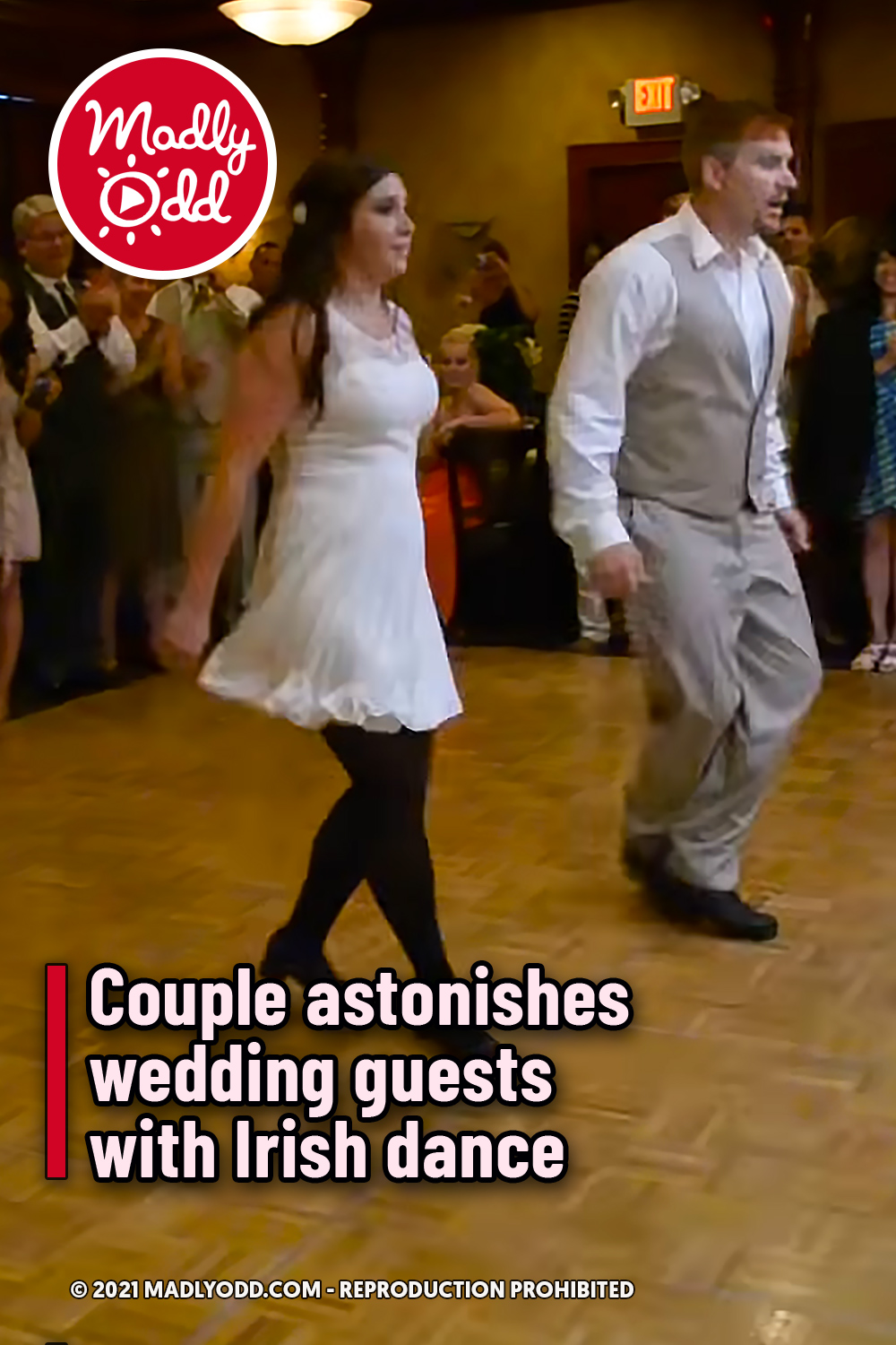 Couple astonishes wedding guests with Irish dance