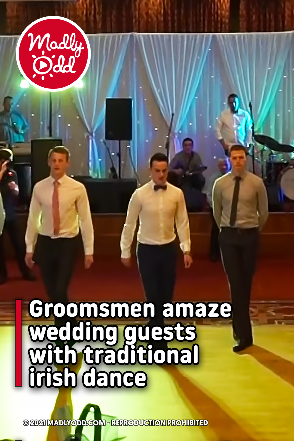 Groomsmen amaze wedding guests with traditional irish dance