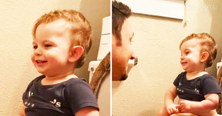 Adorable boy cracks his dad up with his hilarious potty training talk