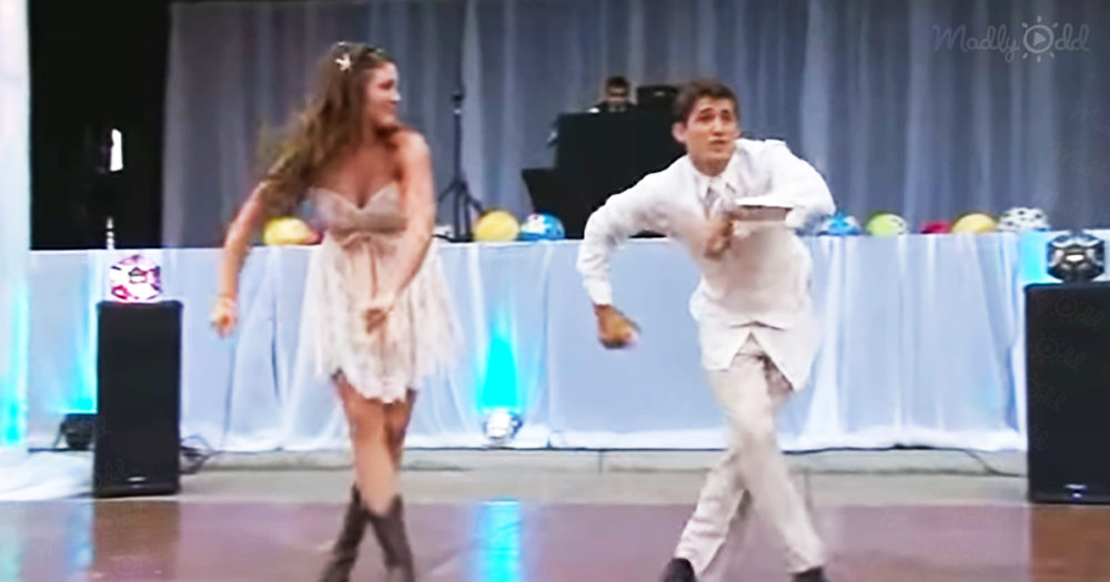 Bride & Groom change attire and put on hilarious &lsquo;Footloose&rsquo; routine