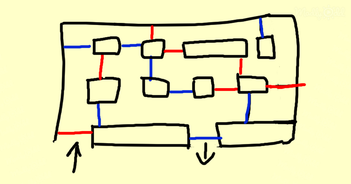 Unique and astounding colored wall maze: think outside the box