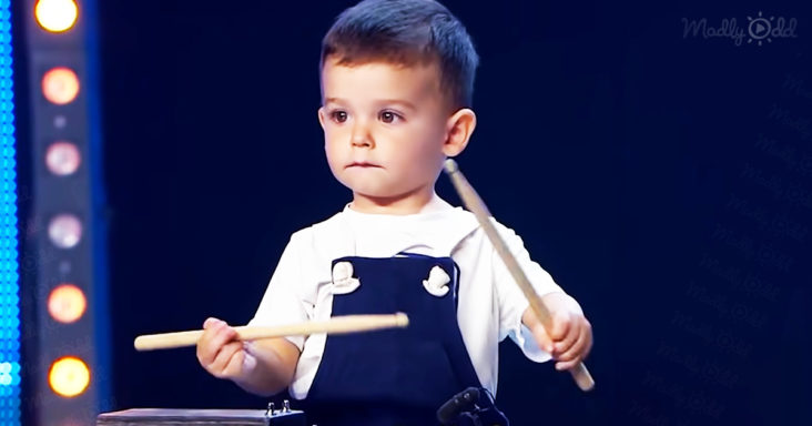 Charming Talented baby drummer delights all judges on Got Talent show