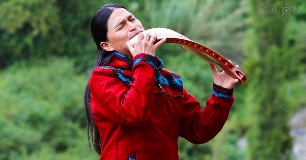 Native American brothers' pan flutes cover &lsquo;The Lonely Shepherd&rsquo;