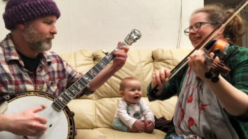 Baby loves the original bluegrass song by mom and dad