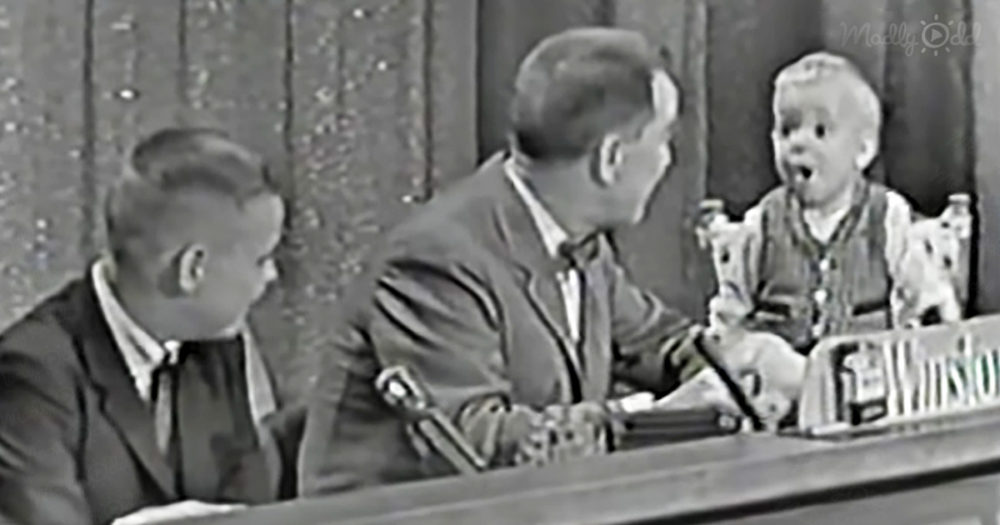 Adorable kid in 1960s game show