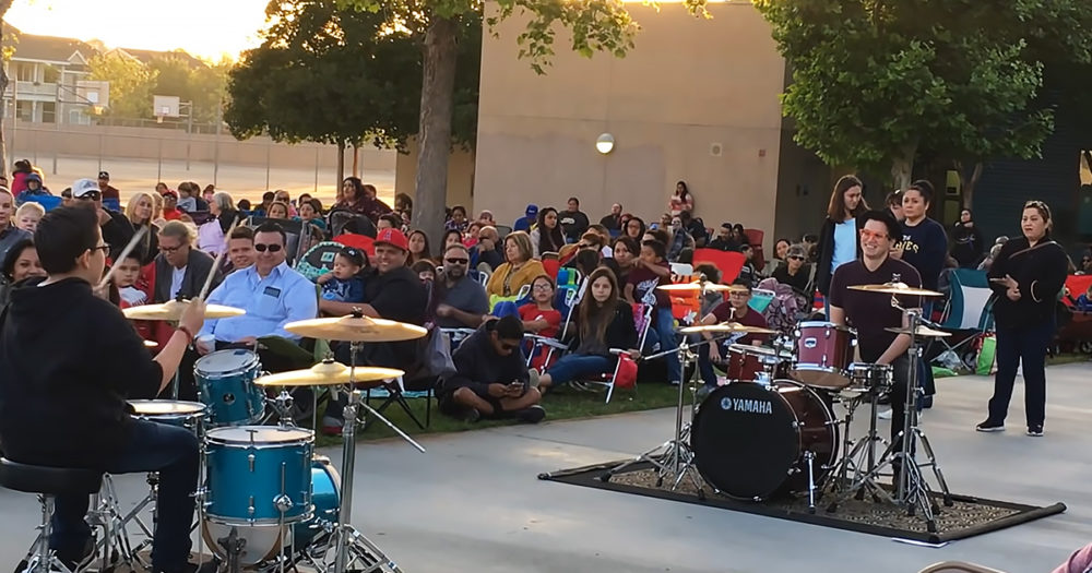 Student-teacher epic drum battle