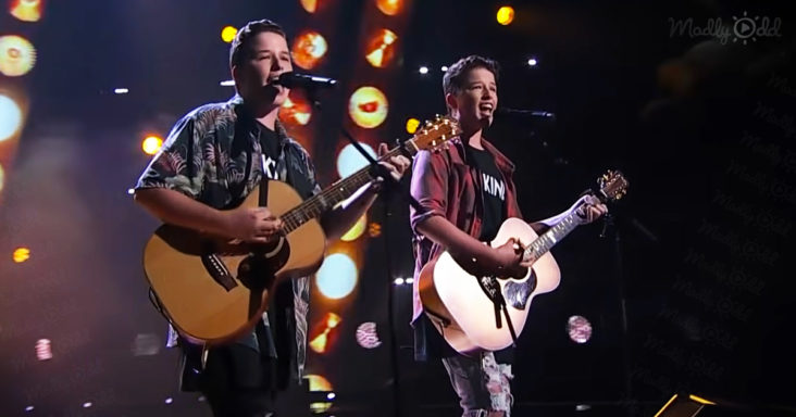 Twins performing on "The Voice"