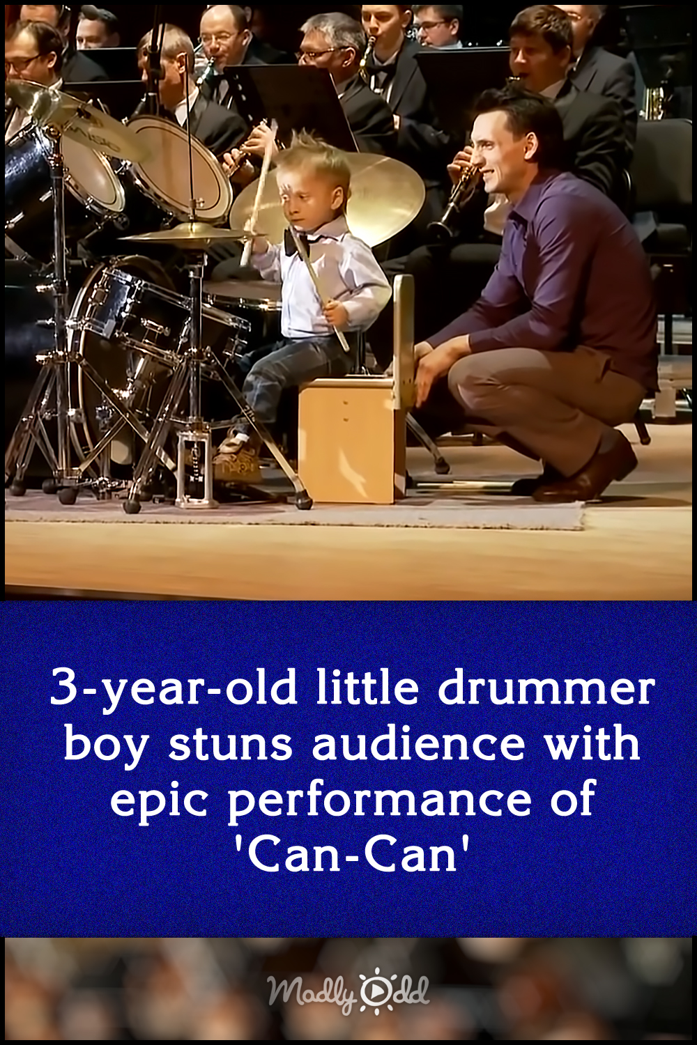 3-year-old little drummer boy stuns audience with epic performance of \'Can-Can\'