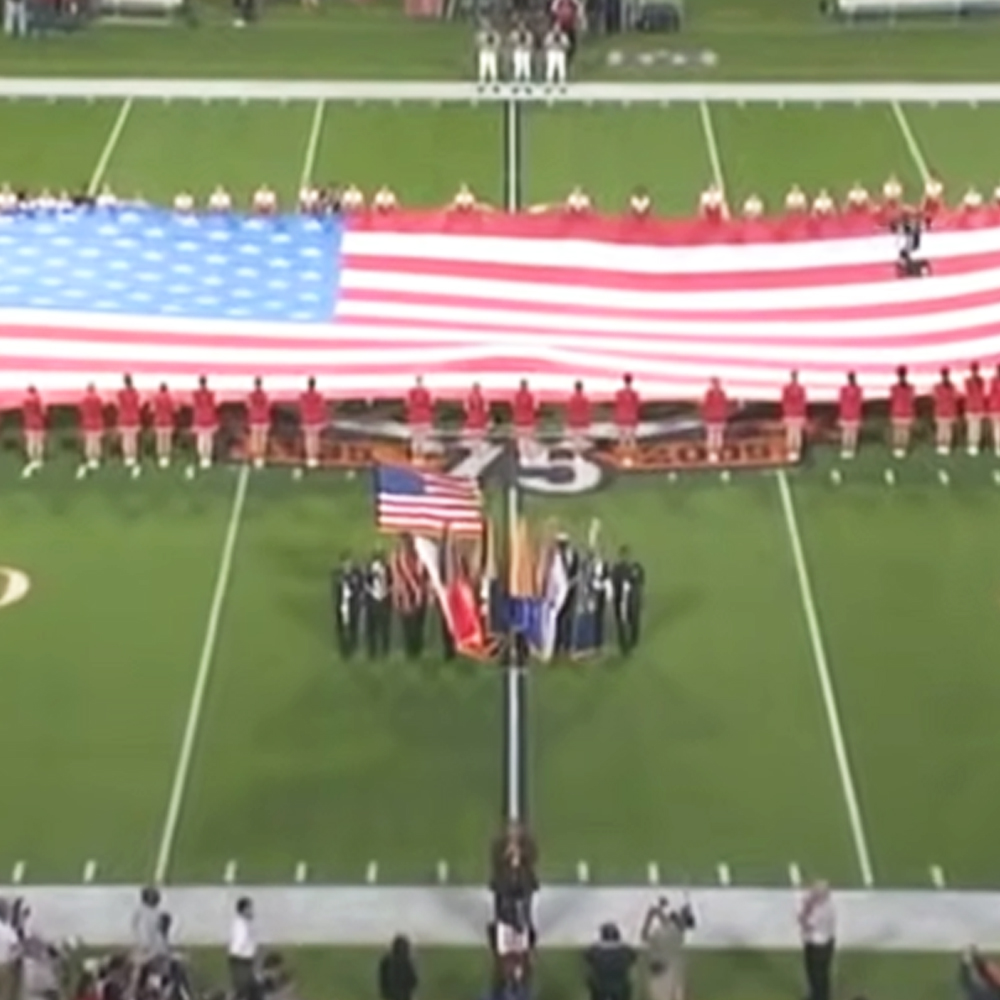 Trumpeter Arturo Sandoval with USA National Flag