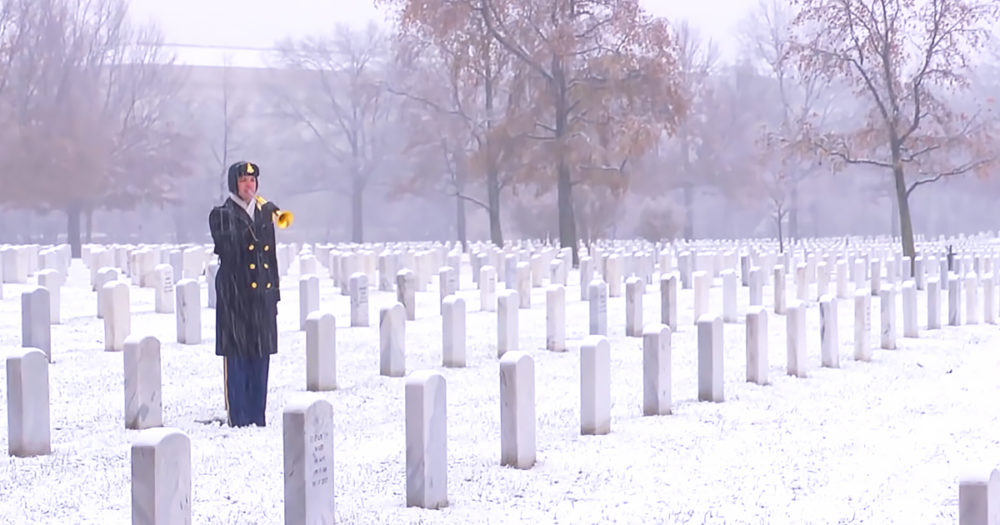 U.S. Army bugler at Arlington Cemetery