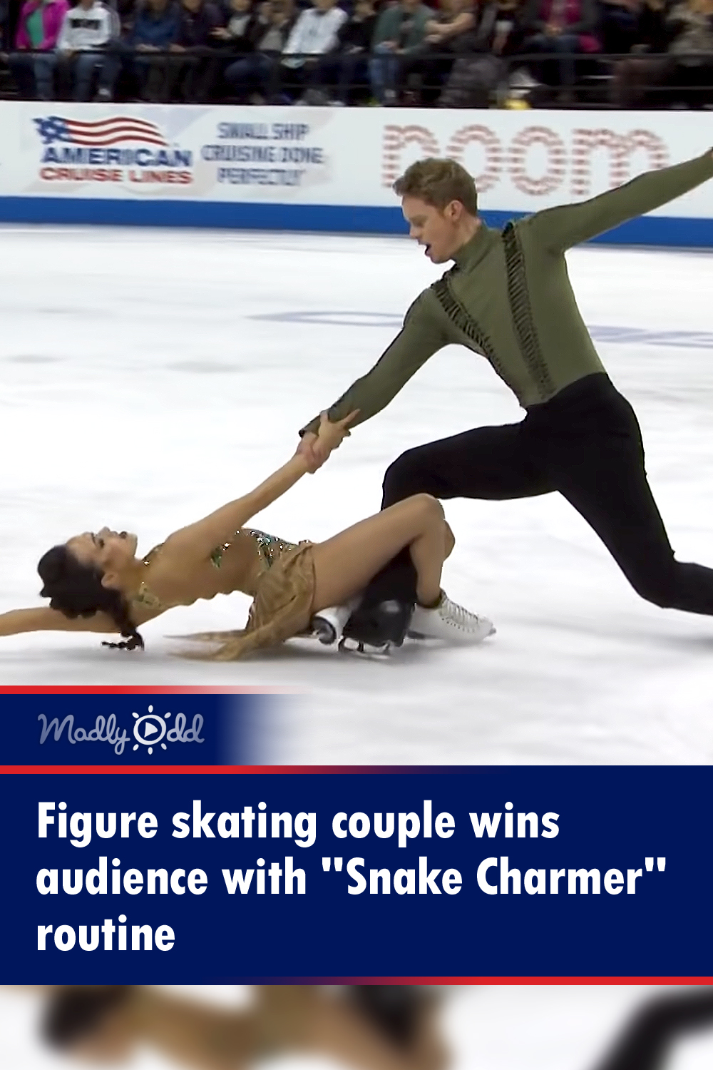 Figure skating couple wins audience with \
