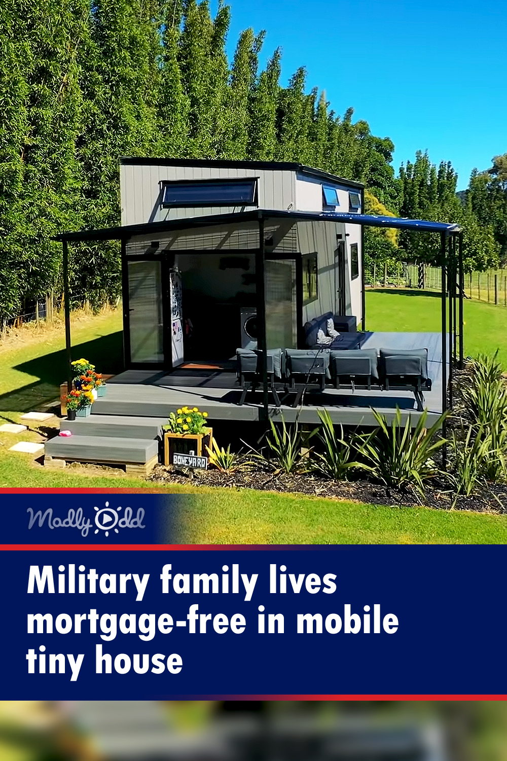 Military family lives mortgage-free in mobile tiny house