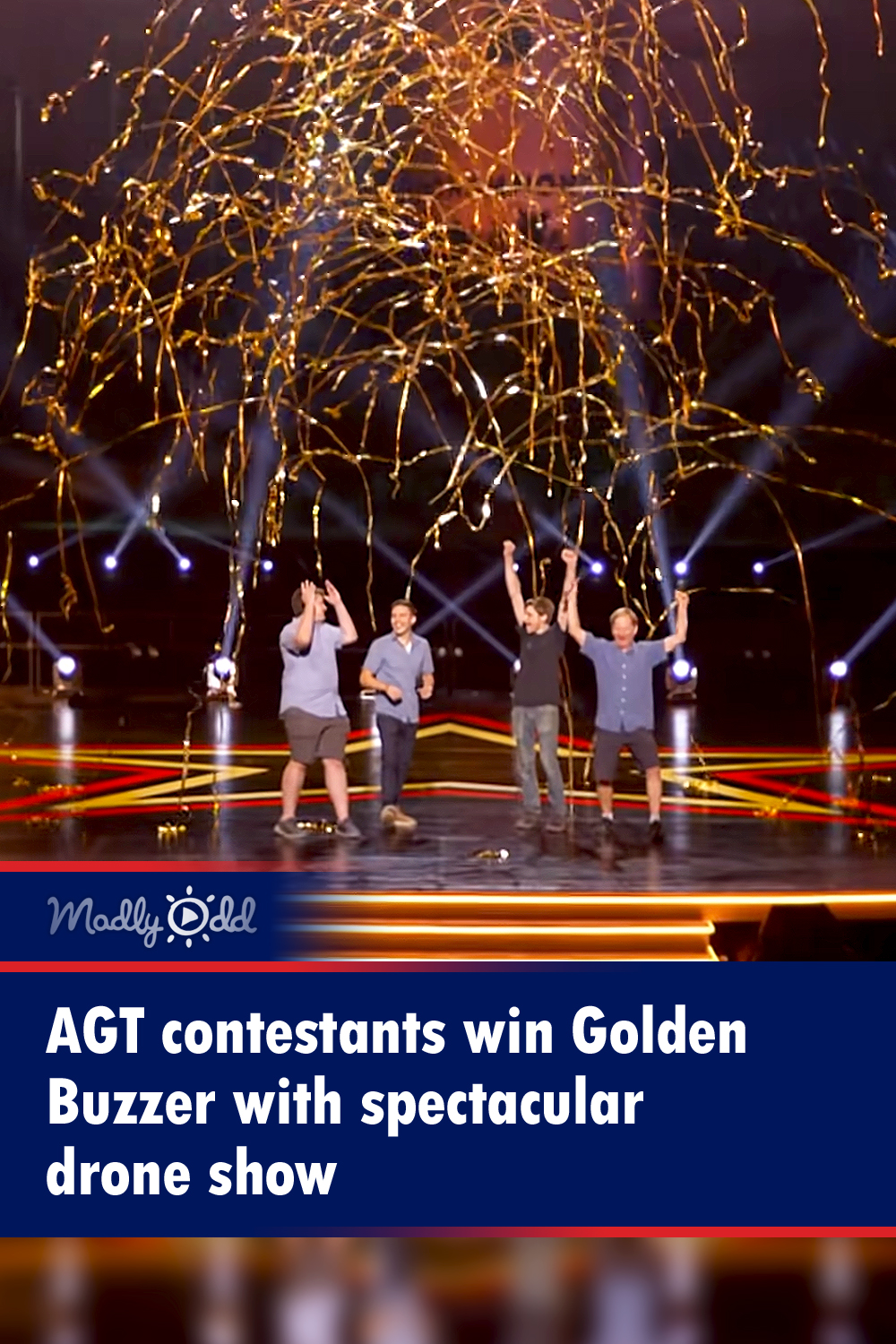 AGT contestants win Golden Buzzer with spectacular drone show Madly Odd!