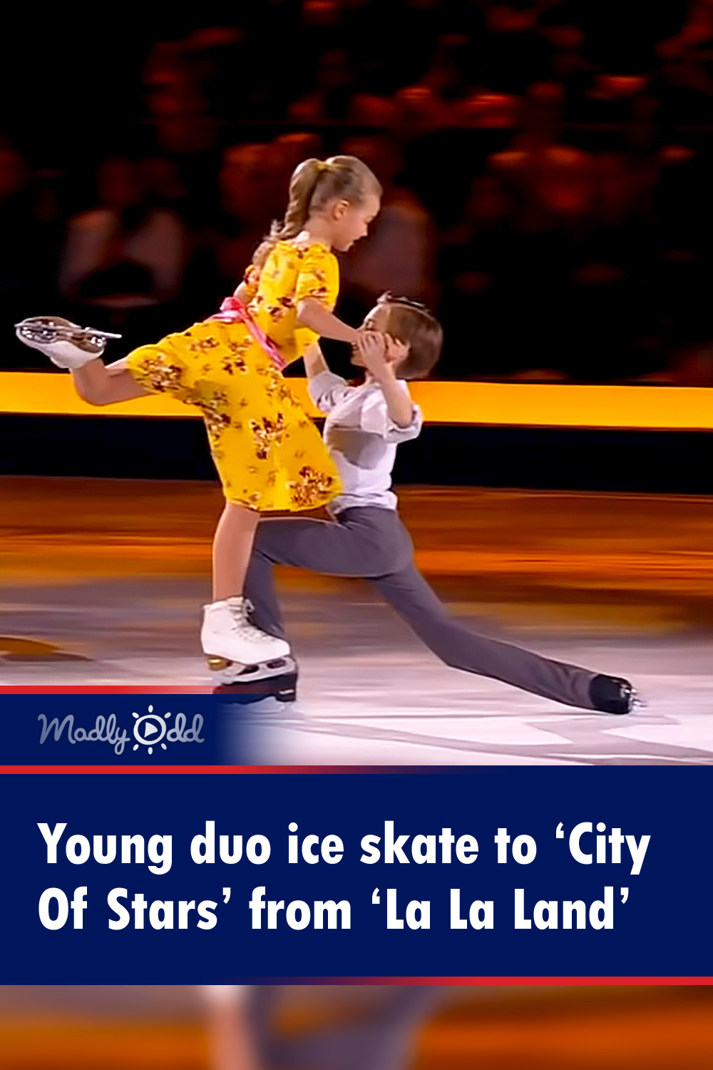 Young duo ice skate to ‘City Of Stars’ from ‘La La Land’