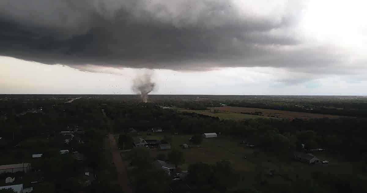 Tornado footage captured by drone