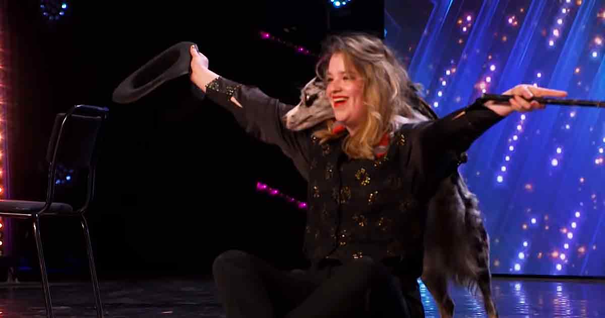 Dog trainer Amber, and her two-year-old Border Collie, Nymeria on BGT