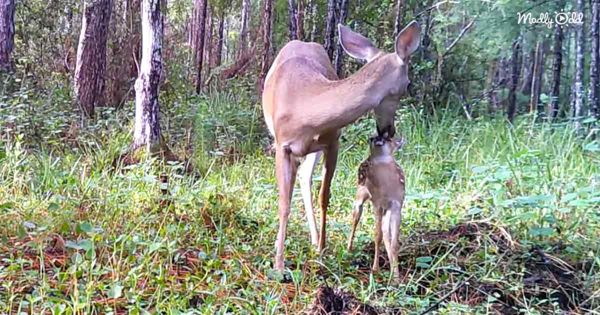 Mama and baby deer