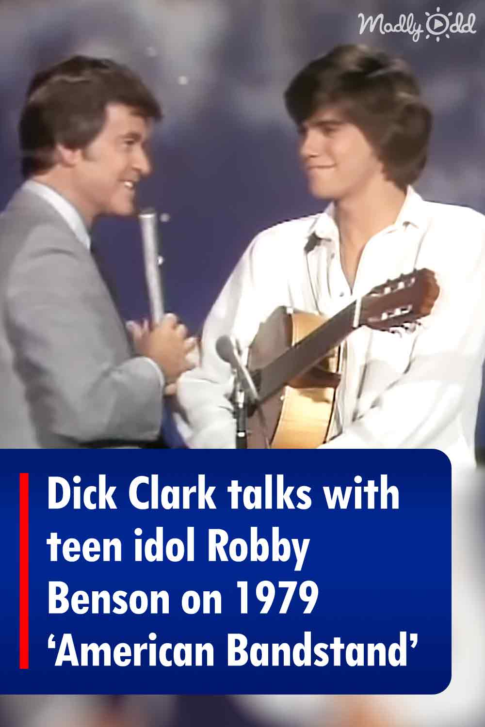 Dick Clark talks with teen idol Robby Benson on 1979 ‘American Bandstand’