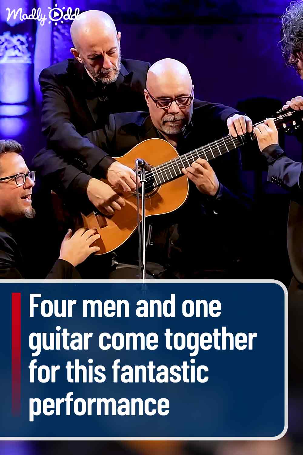Four men and one guitar come together for this fantastic performance