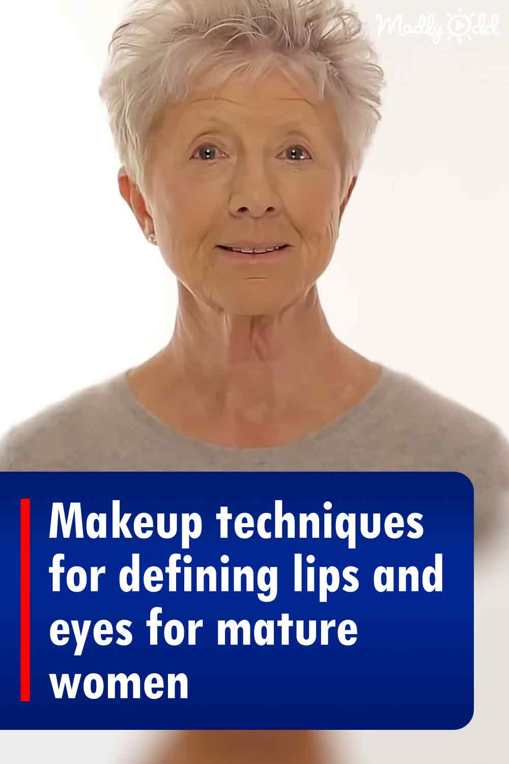 Makeup techniques for defining lips and eyes for mature women