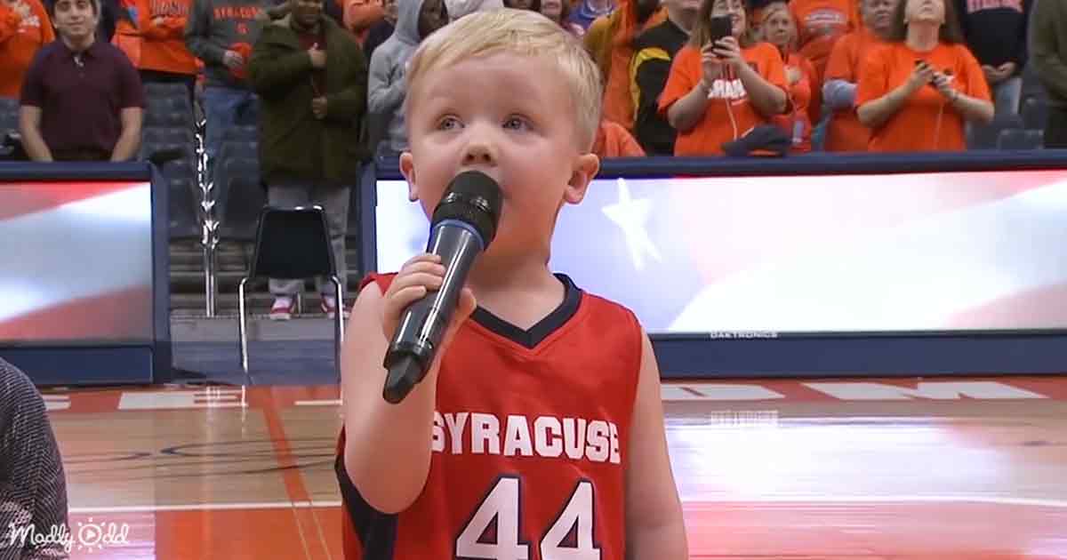 3-year-old singing National Anthem