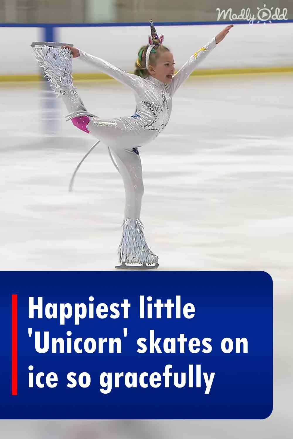 Happiest little \'Unicorn\' skates on ice so gracefully