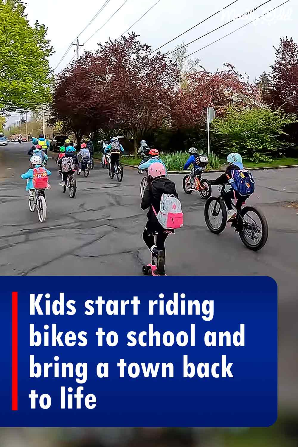Kids start riding bikes to school and bring a town back to life
