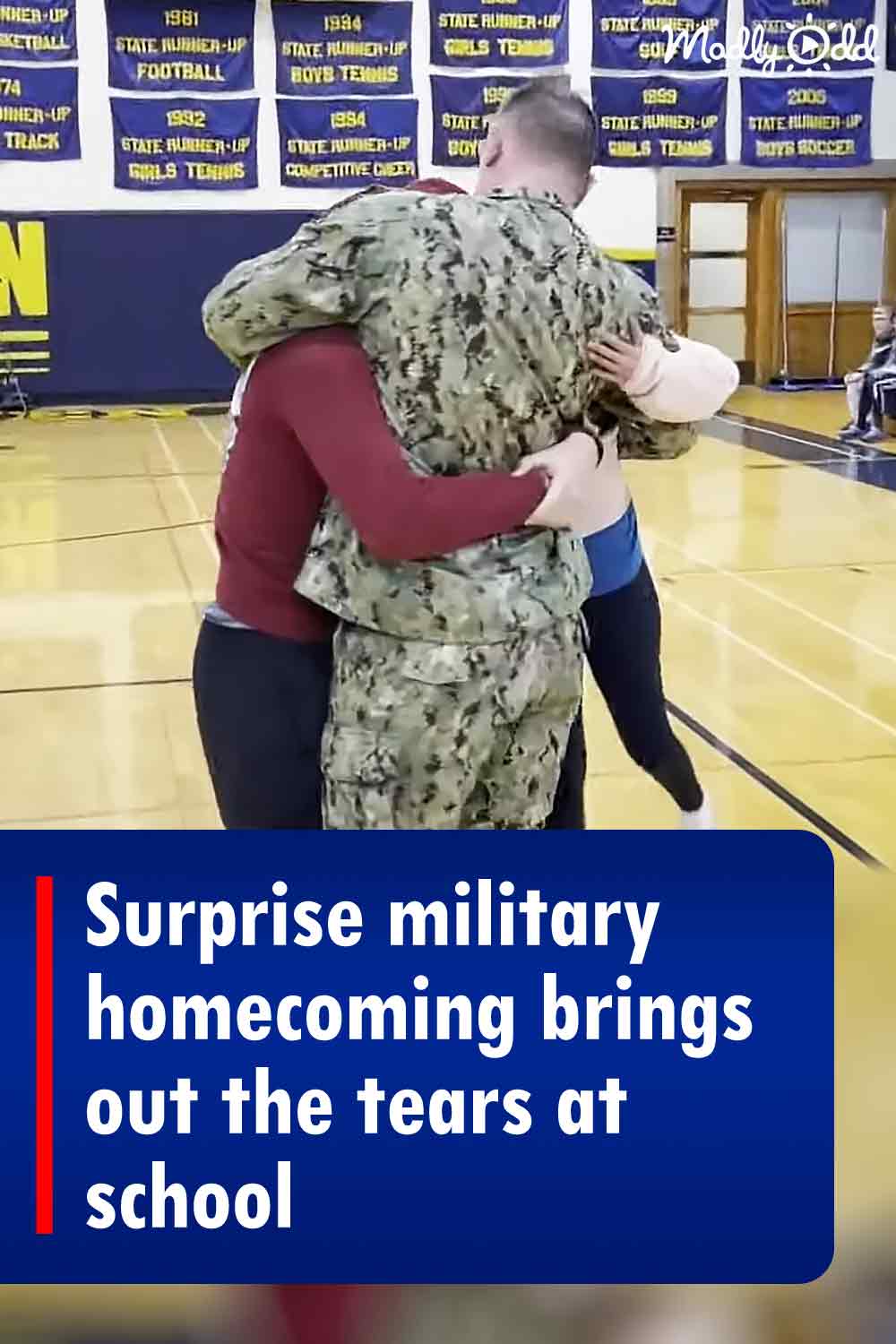 Surprise military homecoming brings out the tears at school