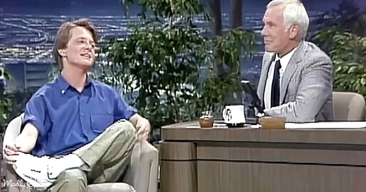 Johnny Carson and Michael J. Fox