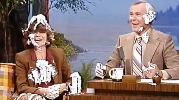 Johnny Carson and Sally Field