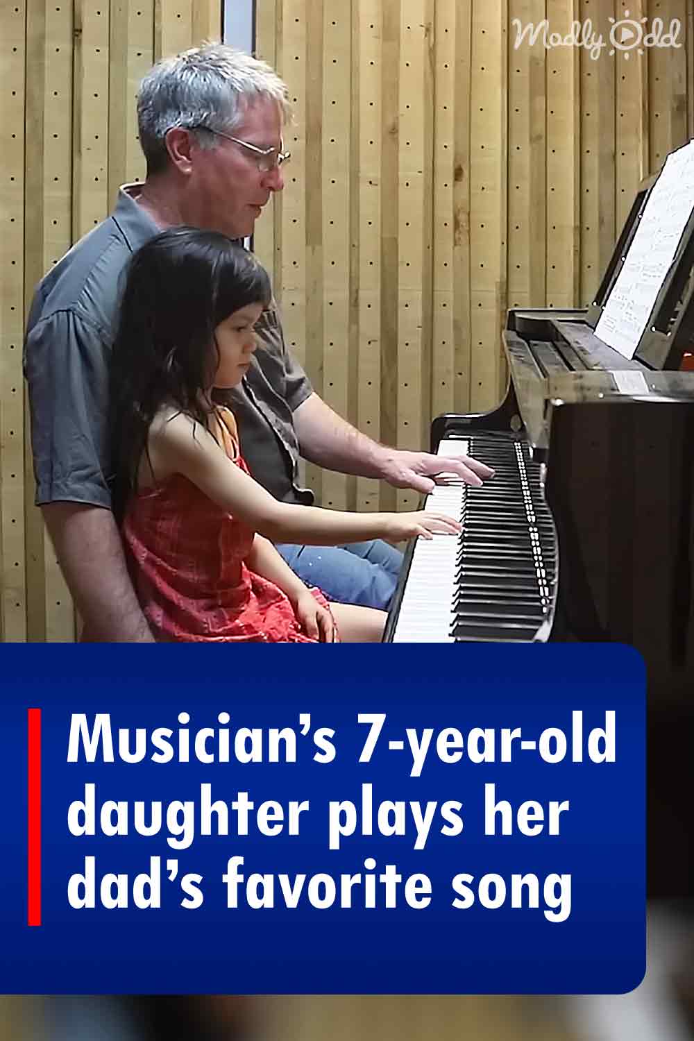 Musician’s 7-year-old daughter plays her dad’s favorite song