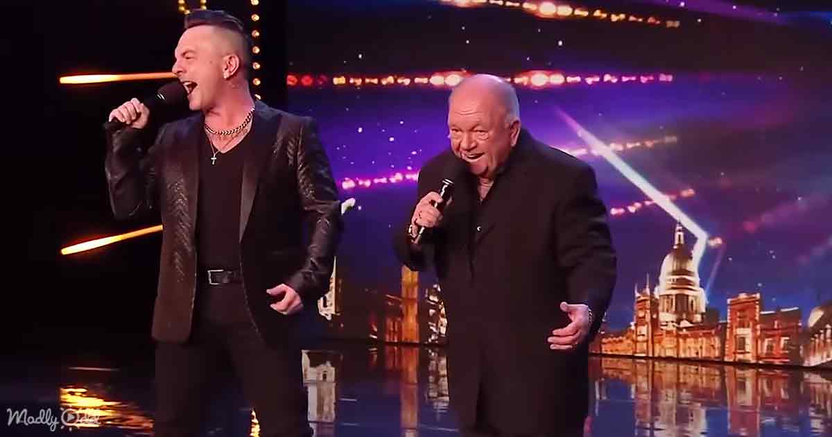 Dave and his son Dean on BGT