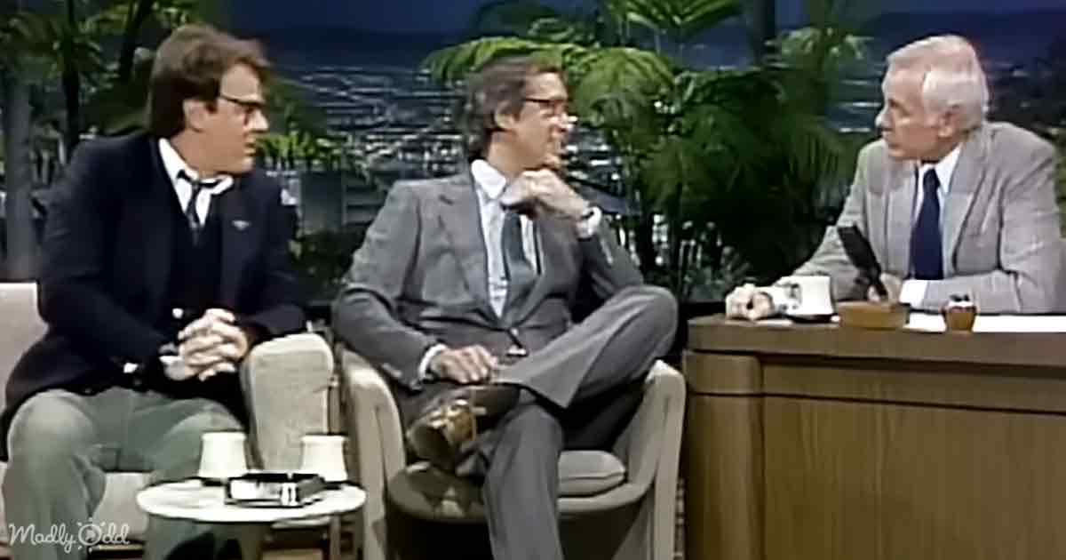 Chevy Chase, Dan Aykroyd and Johnny Carson