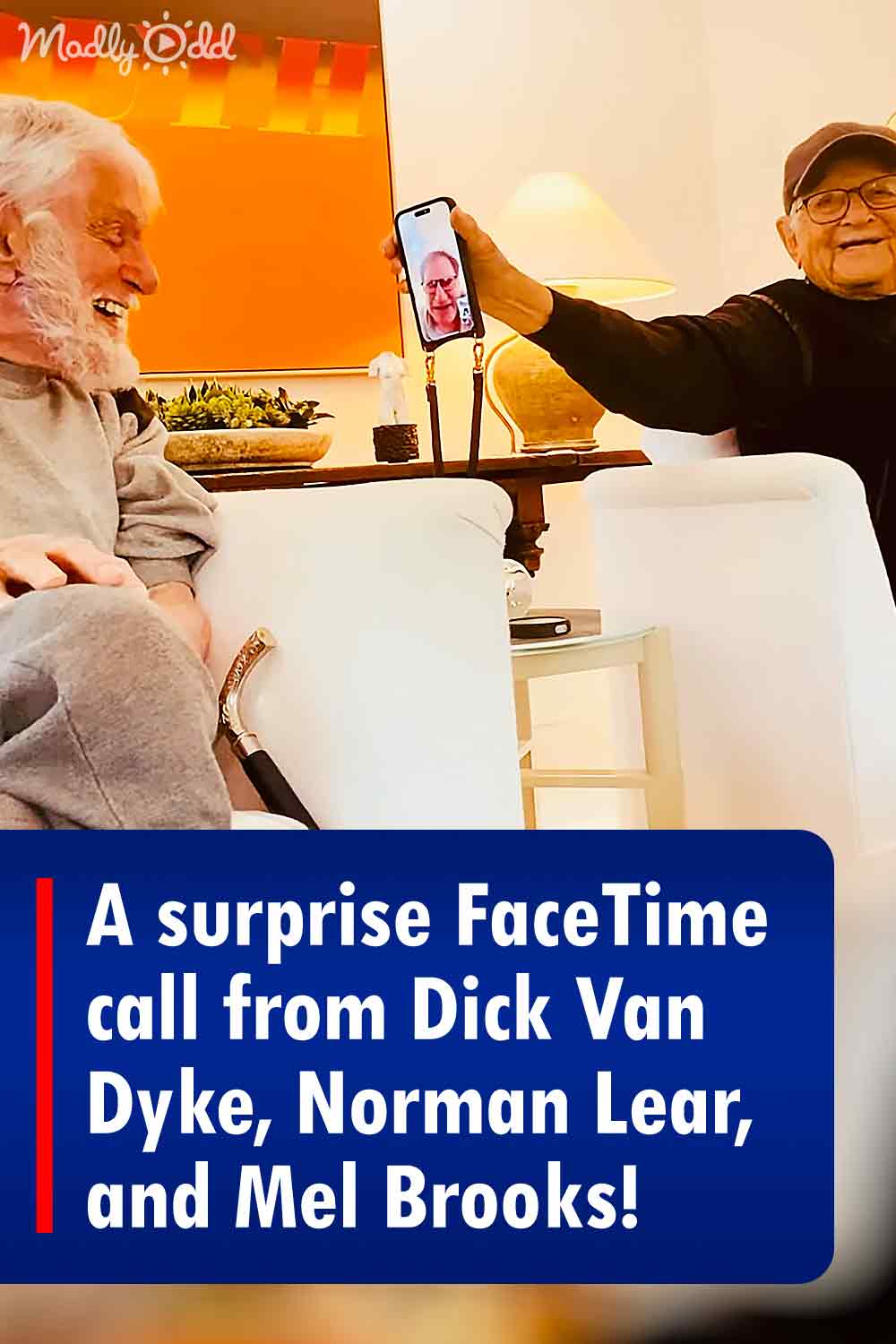 A surprise FaceTime call from Dick Van Dyke, Norman Lear, and Mel Brooks!