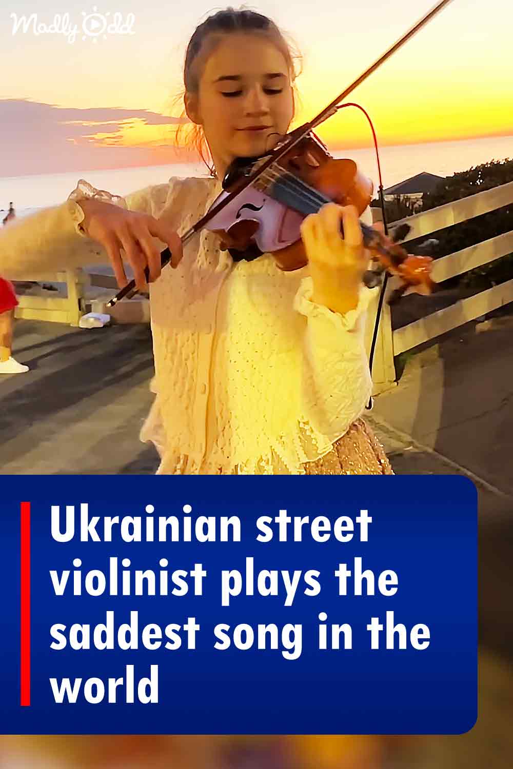 Ukrainian street violinist plays the saddest song in the world