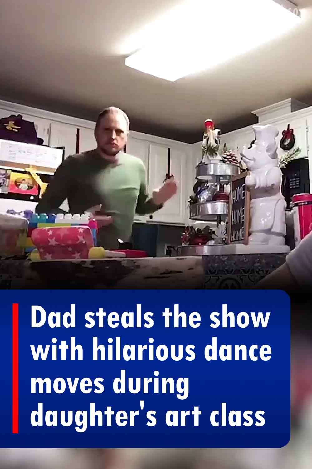 Dad steals the show with hilarious dance moves during daughter\'s art class
