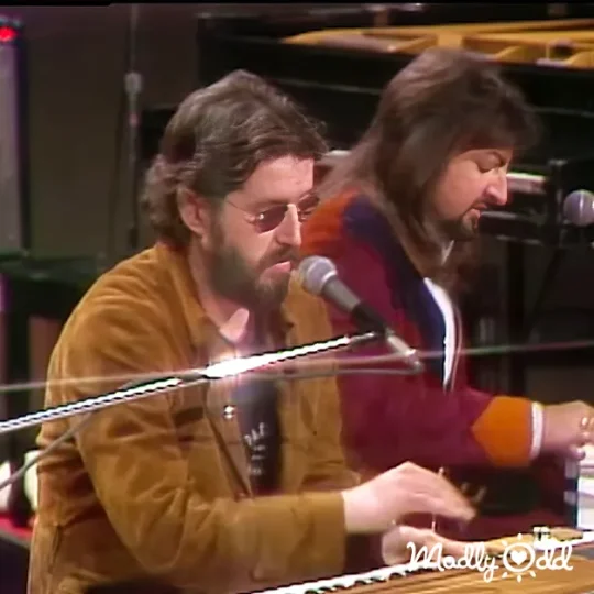 Paul Butterfield plays harmonica passionately on stage, band members jamming behind him.