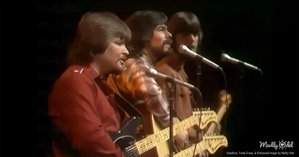Nostalgic 1980s-style image of a couple slow dancing in a dimly lit honky-tonk