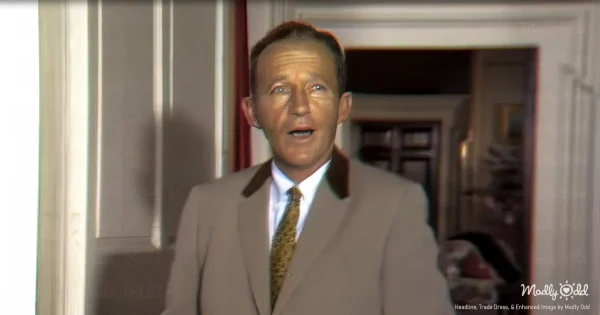 Bing Crosby in a 1940s recording studio